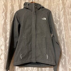 The North Face Heathered Gray Hyvent 2.5L Rain Jacket Wind Breaker